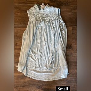 Light blue high neck tank top